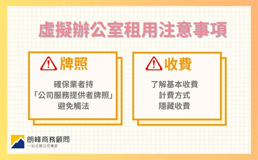 虛擬辦公室租用注意事項