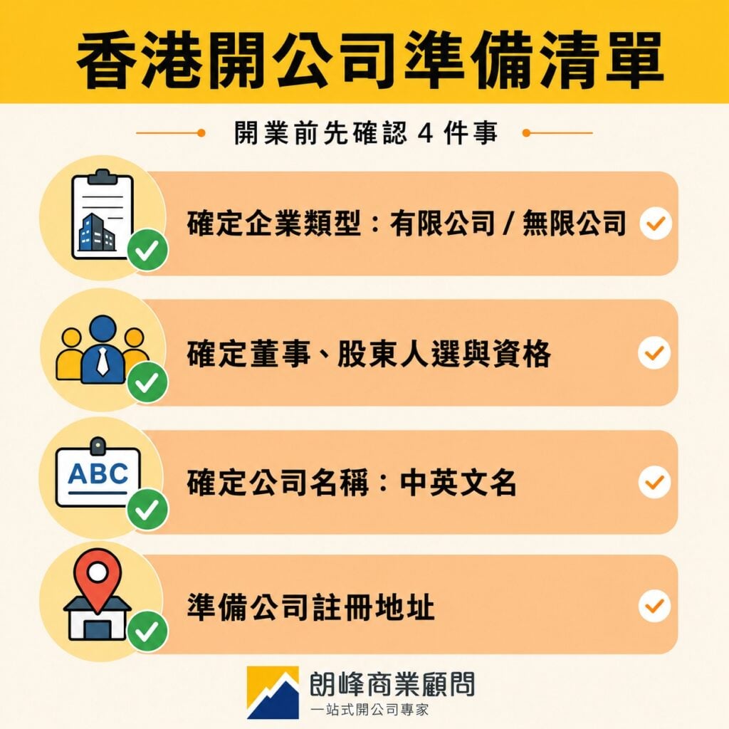 香港開公司準備清單
