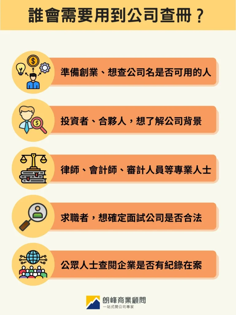 誰會需要用到公司查冊?
