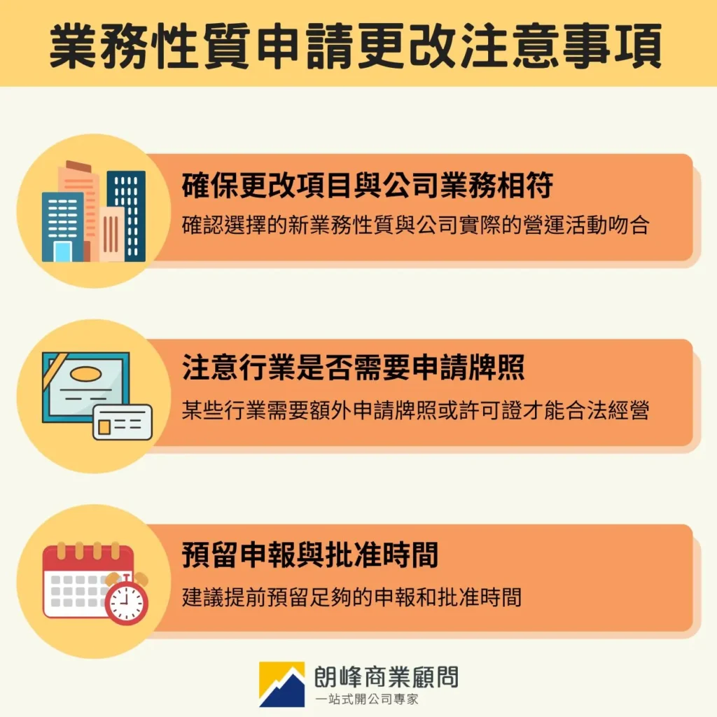 Notes on Change of Nature of Business Application